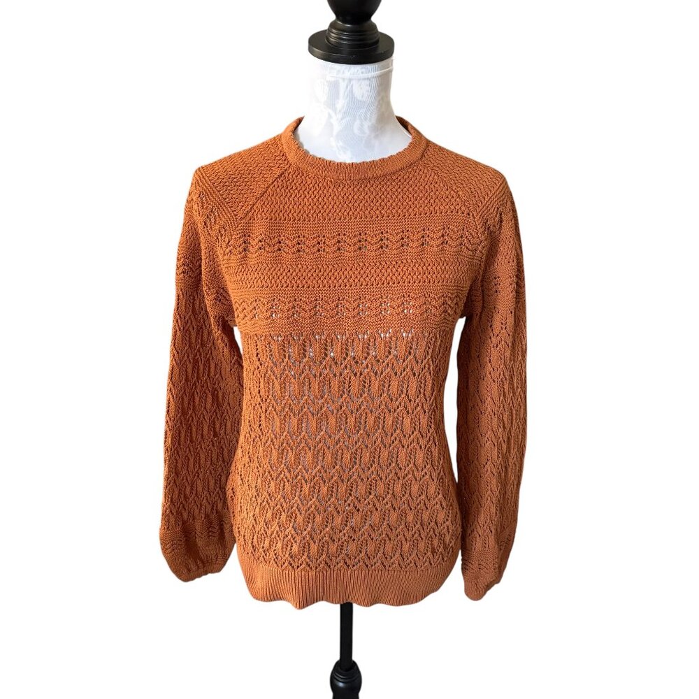 Boden Orange Crewneck Knit Sweater